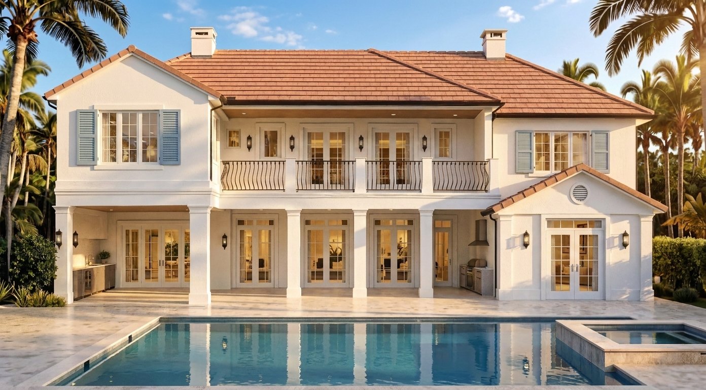 2901 Embassy — covered loggia, summer kitchen, pool and spa
